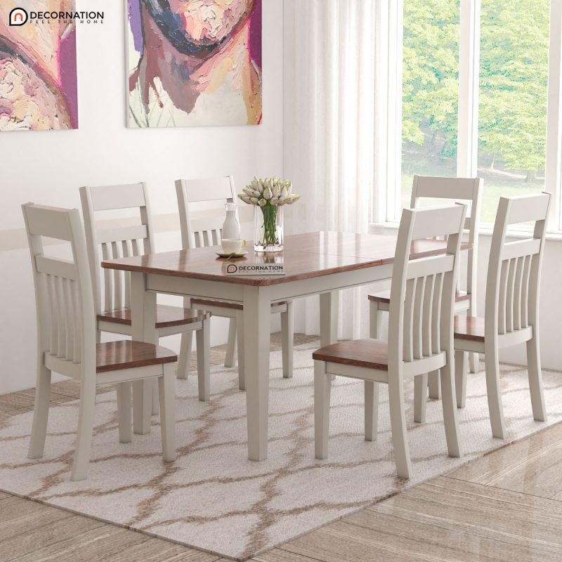 Meira Sheesham Dining 6 Seater Table Set Decornation