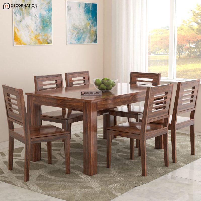 Valencia Wooden Seater Dining Table Set Decornation