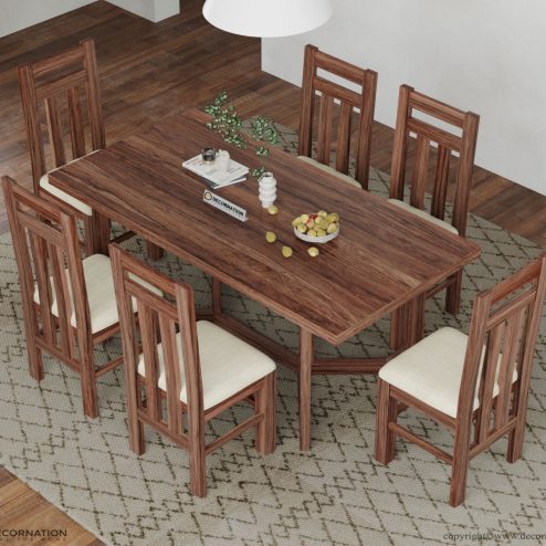 Valencia Wooden Seater Dining Table Set Decornation