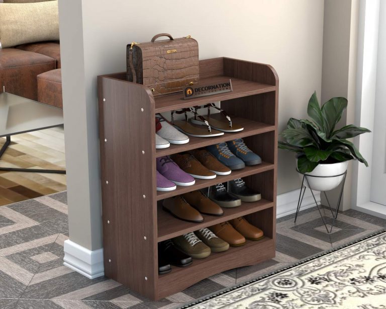 brown living room shoe rack
