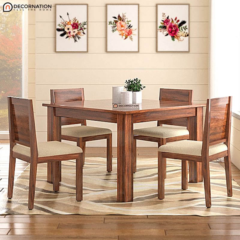 Anya Wooden 4 Seater Dining Table Set Decornation 2842