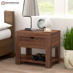 Galina Solid Wood Bedroom Side Table Brown Decornation