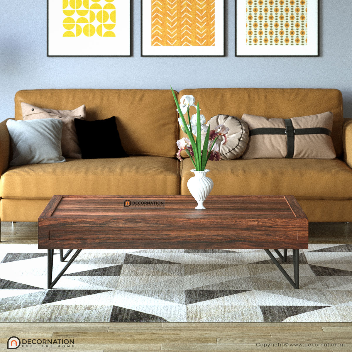 Medea Solid Wood Livingroom Coffee Table - Decornation