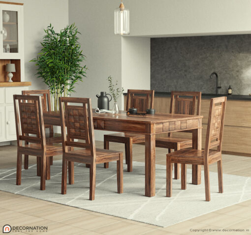 Bellatrix Solid Wood 6 Seater Dining Table - Decornation